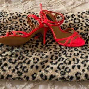 Neon pink dress shoe